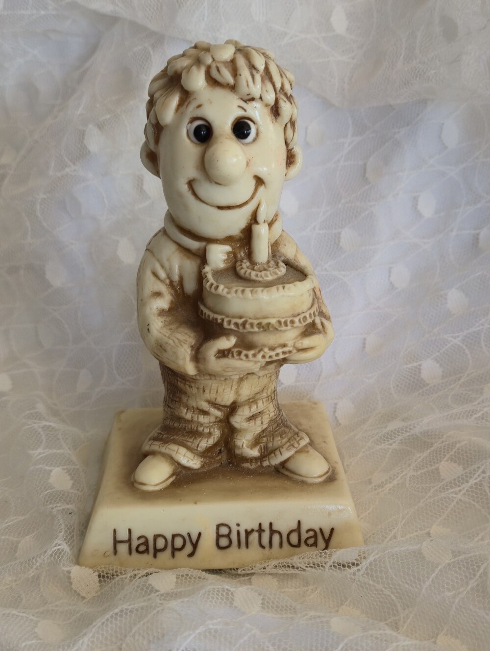 Vintage Resin Sillisculpt HAPPY BIRTHDAY #754 R & W Berries USA 1970-75